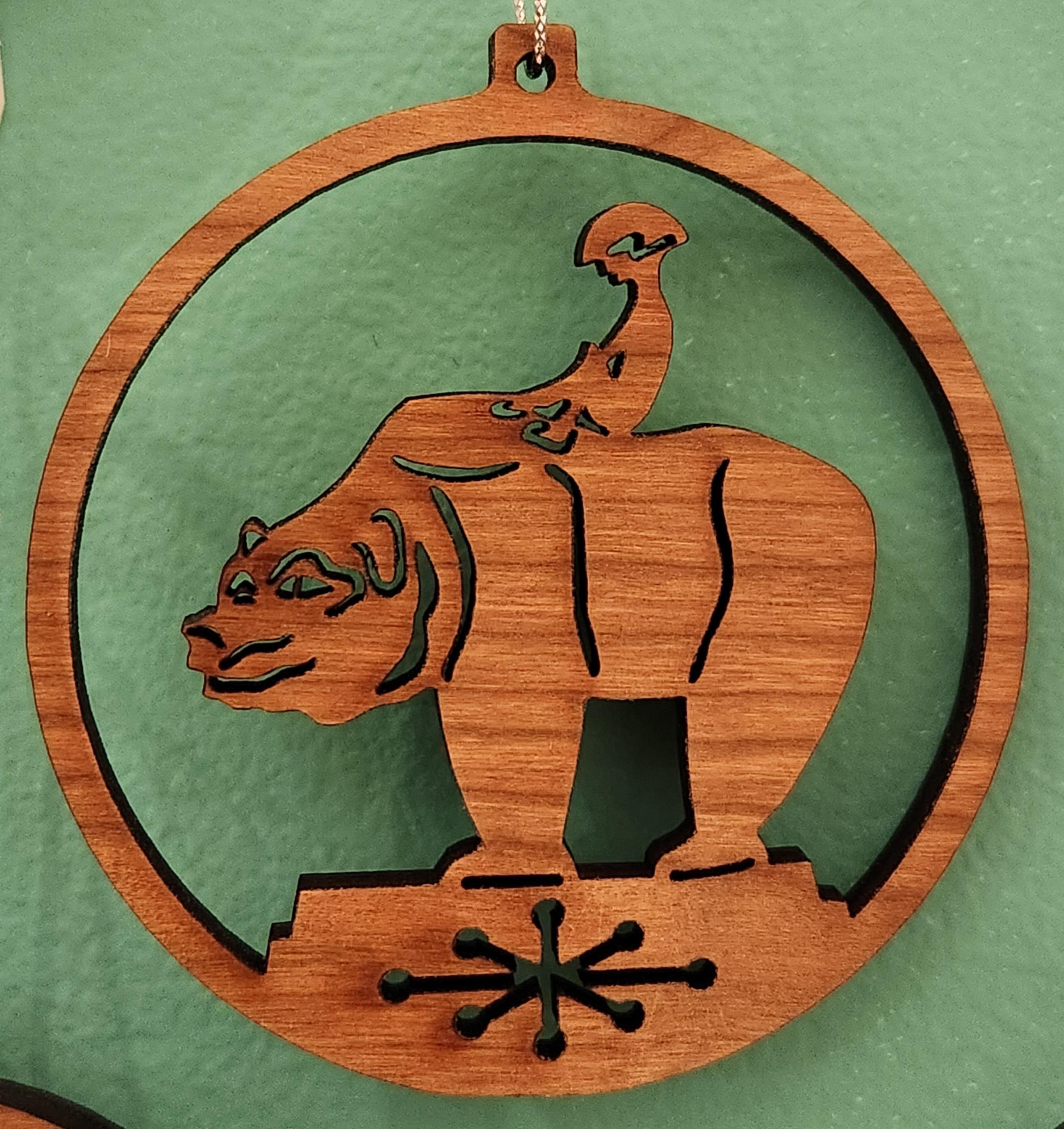 (image for) 1181-02 Boy and Bear Wood Ornament